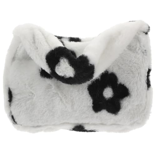 Beaupretty Plüsch Umhängetasche Weiß Klein Retro Stil Flauschige Schultertasche Damen Mädchen Elegante Tote Bag Leichtes Material Alltag Freizeit von Beaupretty