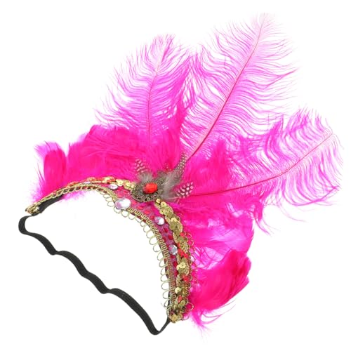 Beaupretty Plumage Fascinator Haarreif Damen Leicht Elegant Karneval Party Kopfschmuck Modisch Rosa von Beaupretty