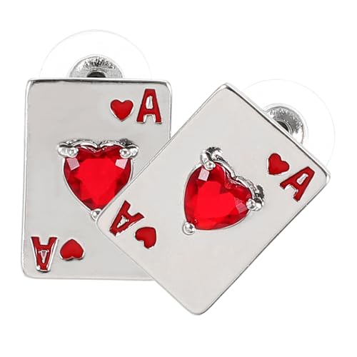 Beaupretty Pokerkarten Ohrstecker Kupfer Damenohrringe Modisch Vielseitig für Party und Alltag Geschenkidee von Beaupretty