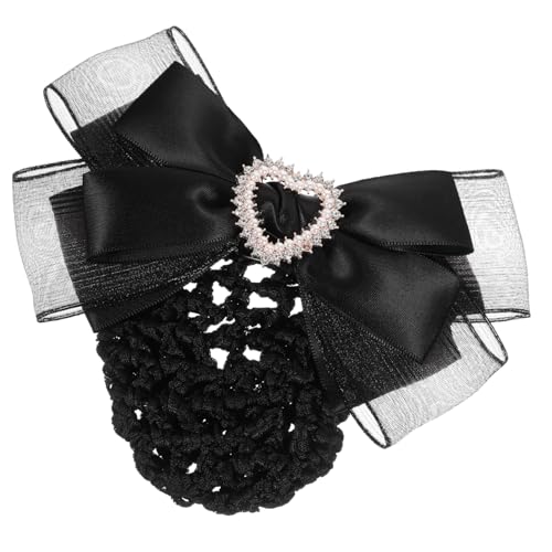Beaupretty Professionelles Haarnetz Dutt Mesh Clip mit Schleife für Damen Leichtes Haarknoten Accessoire Eleganter Haarschmuck für Ballett Service Arbeit Schwarz von Beaupretty