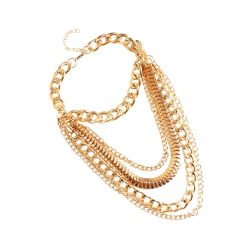 Beaupretty Punk Fußkettchen Damen Mehrschichtiges Fußschmuck Goldfarbene Quaste Modisches Knöchelband Vielseitig für Party Strand Alltag von Beaupretty
