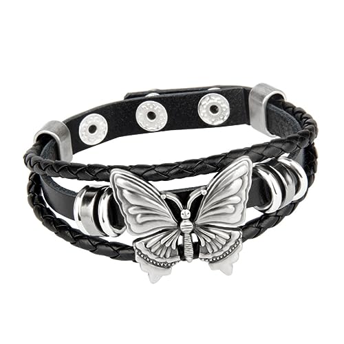 Beaupretty Gothic Punk Armband Für Männer Und Frauen Verstellbares Lederarmband Manschettenarmreifen Für Halloween Und Alltag Modisches Wickelarmband Einzigartiger Punkschmuck von Beaupretty