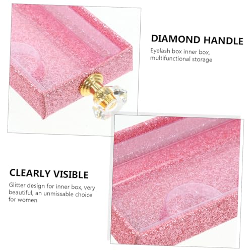 Beaupretty Rechteckige Aufbewahrungsbox für Künstliche Wimpern mit Klarem Fenster Stabilem Kunststoff papier material Dekorativem Kristallgriff Schützender Schublade Tragbar und Leicht für von Beaupretty