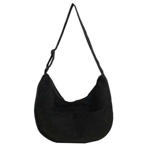 Beaupretty Retro Corduroy Schultertasche Damen Großes Fassungsvermögen Canvas Tote Bag Leicht und Langlebig mit Reißverschluss Elegant für Alltag und Freizeit von Beaupretty