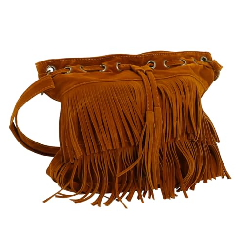 Beaupretty Retro Fransen für Damen Vintage Bucket Bag mit Quasten Umhängetasche Schultertasche für Anlässe Beaupretty Retro Fransen für Damen Vintage Bucket Bag mit Quasten Umhängetasche Schultertasche für Anlässe von Beaupretty