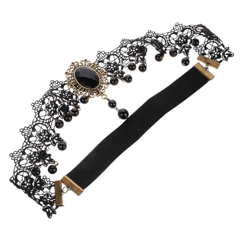Beaupretty Retro Gothic Haarschmuck Bänder Tropfen Halskette Choker Dunkle Party Kopfbedeckung Farbe Mode Halloween Kostüm Accessoires Mädchen Goth Accessoires Charms Kette von Beaupretty