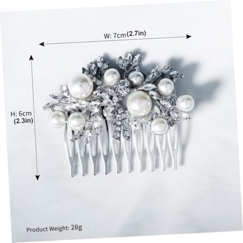 Beaupretty Retro Haarkamm mit Perlen und Strasssteinen Eleganter Haarschmuck für Damen Brautschmuck und Haarspange Vintage Haarkamm Stecken Modisches Accessoire für Besondere Anlässe von Beaupretty