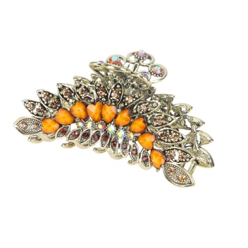 Beaupretty Retro Haarklammer mit Strasssteinen Modischer Kieferclip für Pferdeschwanz Langlebiger Haarschmuck für Damen und Mädchen Braun Einfach zu Verwenden für Geburtstag und Festtage von Beaupretty