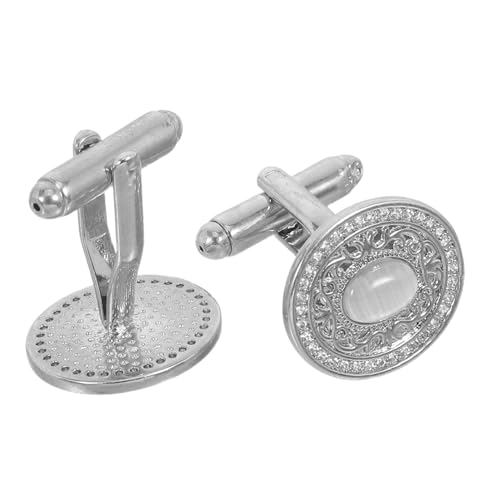 Beaupretty Retro Manschettenknöpfe Nieten für Smokinghemden Smokingzubehör Business Manschettenknöpfe Männer Formale Kostümmanschettenknöpfe Kupfer Silber von Beaupretty