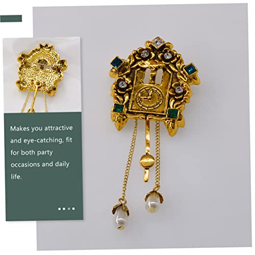 Beaupretty Retro Stil Brosche Vogel Uhr Form Vintage Damen Anstecknadel aus Leichte Praktische Brustnadel für Strickjacken und Kleidung Goldfarbene Vintage Modeaccessoire von Beaupretty