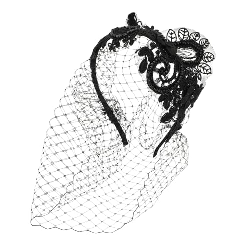 Beaupretty Schwarzer Netzschleier Fascinator Stirnband Für Braut Hochzeit Jahre Retro Teeparty Kopfbedeckung Mit Strass Verzierungen Für Damen von Beaupretty