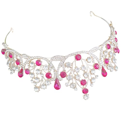 Beaupretty Rhinestone Brautkrone Haarschmuck Gold Rosé Hochzeit Kopfschmuck für Frauen Festliche Prinzessin Tiara für Hochzeit Geburtstag Abschlussball Brautjungfer Accessoire von Beaupretty