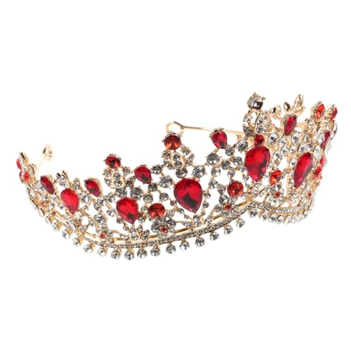 Beaupretty Rhinestone Haarkamm Brautkrone mit Strass Diadem Rot Eleganter Haarschmuck für Damen Hochzeit Party Verlobung und Festliche Anlässe Feines Design Romantische Ausstrahlung von Beaupretty