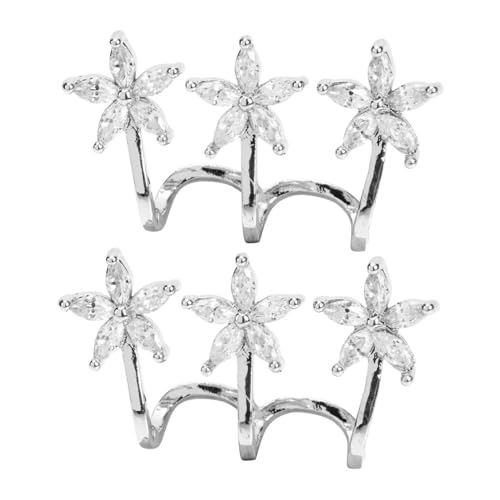 Beaupretty Rhinestone Ohrstecker Damen Blumen Design Stilvolle Blüten form Modische Schmuckstücke für Party Hochzeit Alltag Silberfarbene Ohrstecker mit Krallenfassung Langlebig und Leicht von Beaupretty