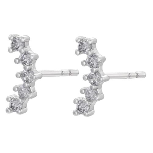 Beaupretty Rhinestone Ohrstecker Damen Klein Elegant Modisch Leicht Silberfarbene Funkelnde Ohrschmuck für Alltag und Sichere Verrutschen von Beaupretty