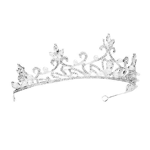 Beaupretty Rhinestone Perlen Brautkrone Haarschmuck Leicht Komfortabel Eleganter Hochzeitsschmuck für Damen Geeignet für Hochzeiten Partys Fotoshootings Festliche Anlässe von Beaupretty