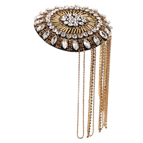 Beaupretty Rhinestone Quaste Schulterklappe für Damen Funkelnde Kette Handgefertigte Schulterabzeichen für Kleidung Taschen Vielseitiges Accessoire für Verschiedene Anlässe Goldene von Beaupretty