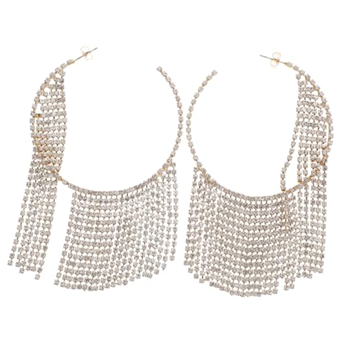 Beaupretty Runde Kristallohrringe Mit Baumelnden Strass-quasten Statement-ohrringe Für Frauen Funkelnder Schmuck Für Hochzeit Und Besondere Anlässe von Beaupretty