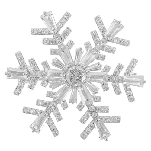 Beaupretty Rhinestone Schneeflocken-brosche Silber Leichte Flexible Anstecknadel für Damen Vielseitiger Schmuck für Geburtstage Hochzeiten Weihnachten Modisches Accessoire für Hemden Mäntel von Beaupretty