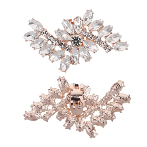 Beaupretty Rhinestone Schuhclips für Damen Abnehmbare Glitzer Schuhschmuck Hochzeitsaccessoires für High Heels Teiliges Roségold für Besondere Anlässe Outfits von Beaupretty