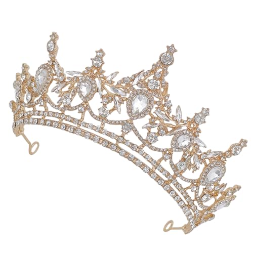 Beaupretty Rhinestone Stirnband aus Zinklegierung Glänzendes Braut Haarschmuck für Hochzeit Abschlussball und Fotoshooting Bequemes Damen Tiara Accessoire Gold von Beaupretty