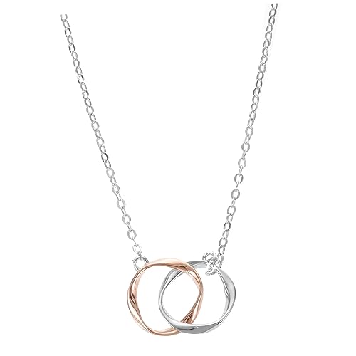 Beaupretty Ring Halskette für Frauen Verstellbare Kette mit Doppeltem Ring Anhänger Perfektes Geburtstag oder Muttertag für Damen Langlebig und Alltagstauglich von Beaupretty
