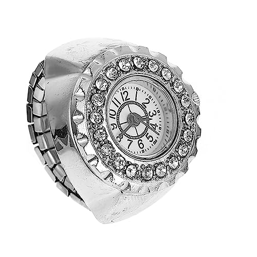 Beaupretty Fingeruhr Für Damen Elektronische Uhr Mit Glitzer-dekor Zinklegierungsmaterial Modisch Und Langlebig Passt in Alltag von Beaupretty