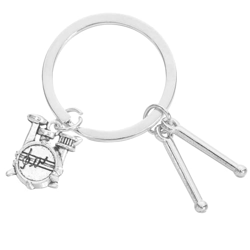 Beaupretty Rock-drum-schlüsselanhänger Drumstick -anhänger Schlüsselanhänger Für Musikinstrumente Mini Snare Drum Schlüsselkette Schlüsselbundzubehör Party Schlagzeuger Schmuck Silber Metall von Beaupretty
