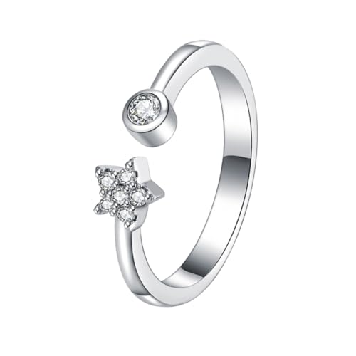 Beaupretty Romantischer Sternen Finger Ring Damen Offenes Design Verstellbar Chic Schmuck Accessoire Elegant für Freundinnen und Alltag von Beaupretty