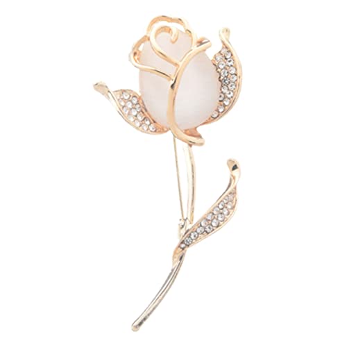 Beaupretty Rosenbrosche für Damen Modischer Anstecker Legierung mit Opal Design zur Dekoration von Kleidung Taschen und Accessoires für Hochzeiten und Besondere Anlässe Gold von Beaupretty