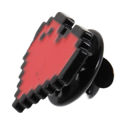 Beaupretty Rote Pixel Herz Brosche Anstecknadel Zinklegierung für Kleidung Rucksäcke Party Geburtstag Valentinstag Festliche Mode Schmuck Zubehör von Beaupretty