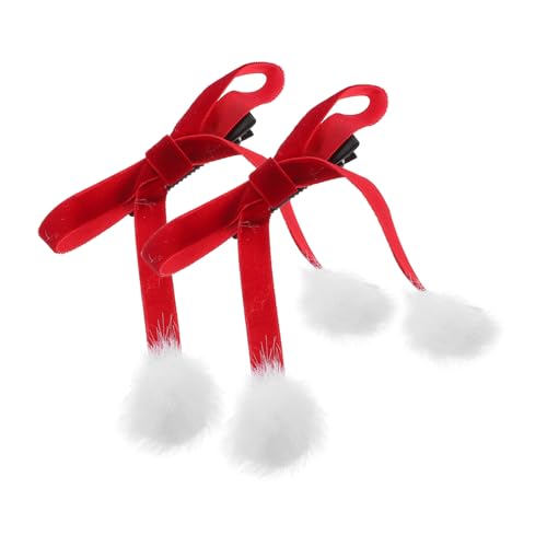 Beaupretty Rote Samt Haarspangen mit Pompons Weiche Haarklammern Doppelte Schleifen Haarclips für Damen und Mädchen Festliche Haaraccessoires für Weihnachten und Neujahr Eleganter Pigtail Beaupretty Rote Samt Haarspangen mit Pompons Weiche Haarklammern Doppelte Schleifen Haarclips für Damen und Mädchen Festliche Haaraccessoires für Weihnachten und Neujahr Eleganter Pigtail von Beaupretty