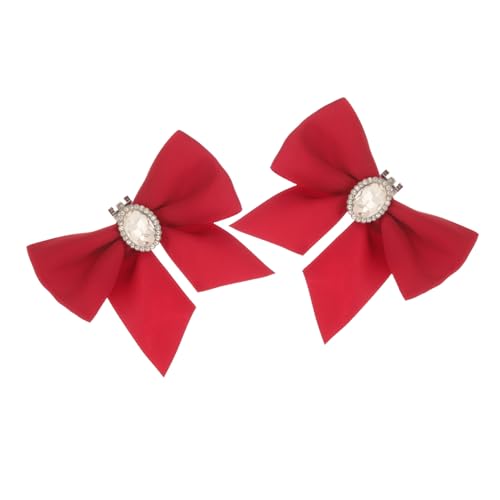 Beaupretty Rote Schleifen Schuhdekoration aus Satin und Legierung Abnehmbare Schuhverzierung für Hochzeit und Besondere Anlässe Kleine Schleifen Schuhanhänger von Beaupretty