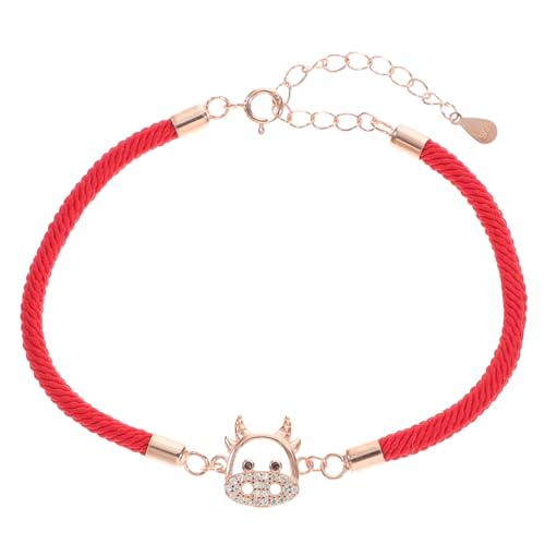 Beaupretty Rotes Ox Jahr Armband Damen Sterling Silber Geflochtenes Seil Zodiac Ox Year Wrist Chain Ornament für Besondere Anlässe und Alltagsmode Beaupretty Rotes Ox Jahr Armband Damen Sterling Silber Geflochtenes Seil Zodiac Ox Year Wrist Chain Ornament für Besondere Anlässe und Alltagsmode von Beaupretty
