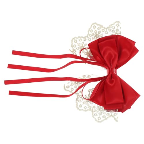 Beaupretty Rotes Spitzen Haarclip mit Schleife Leichter Entenschnabel Haarklammer für Damen und Mädchen Fester Süßer Haarschmuck für Hochzeit Geburtstag Abschlussfeier und Alltag von Beaupretty