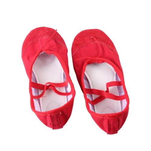 Beaupretty Rutsch Ballettschuhe Damen und Leichte Tanzschuhe mit Elastischem Band Professionelle rutschfeste Sohle Vielseitig für Yoga Ballett Modern Dance Rot von Beaupretty