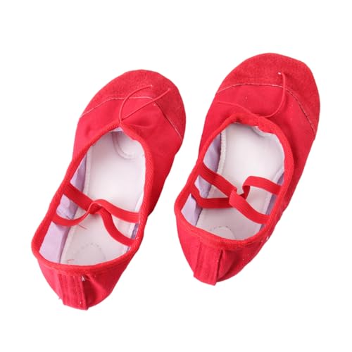 Beaupretty Rutsch Ballettschuhe mit Elastischem Band Leichte Tanzschläppchen für Yoga Ballett und Modern Dance rutschfeste Sohle Rote Damen und Tanzschuhe von Beaupretty