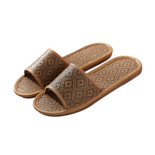 Beaupretty Rutschfeste Hausschuhe aus Rattan mit Tpr sohle Strapazierfähige Leichte und Atmungsaktive Pantoffeln für Zuhause Strand Hotel Spa und Reisen Paargröße Geräuscharm und Bequem von Beaupretty