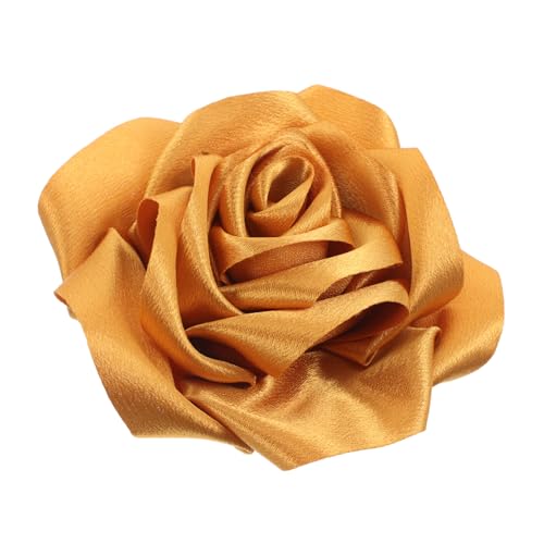 Beaupretty Satin Blumen Anstecknadel mit Einzigartigem Blütenknospen Design Elegantes Accessoire für Kleider Schals und Hochzeitsfeiern Gold von Beaupretty
