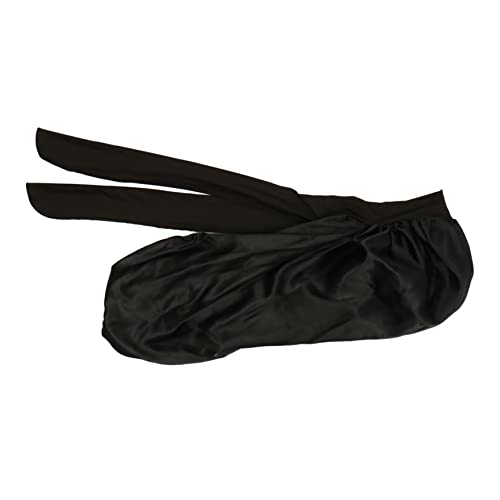 Beaupretty Haarhaube Satin-Turban Schwarze Duschhaube Seidenhaarhaube Nachthaube Kopfwickel Für Frauen Schlafenszeit-Mütze Elastische Kappe Breite Krempe Satin-Schlafschwester Geflochtenes von Beaupretty