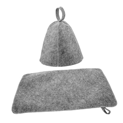 Beaupretty Saunahut aus Leichtem Filz Wasserabsorbierende Wiederverwendbare Sauna Mütze mit Passendem Filzpad Atmungsaktiv und Bequem für Damen und Herren für Sauna und Bad von Beaupretty