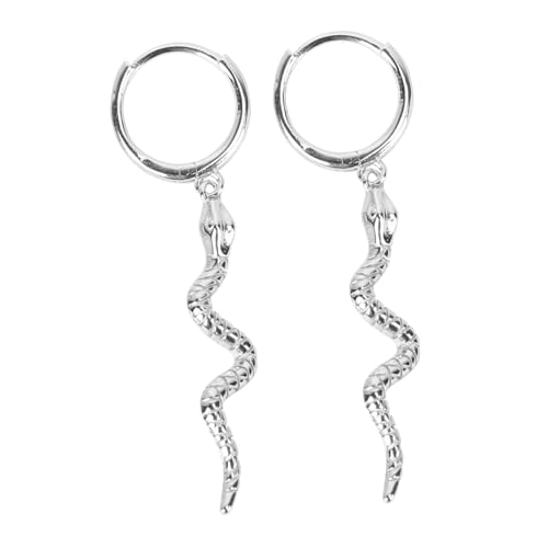 Beaupretty Schlangen Ohrringe aus Sterling Silber Creolen für Damen Weißgoldfarbene Ohrhänger mit Einzigartigem Design Langlebiger Ohrschmuck für Alltag und von Beaupretty