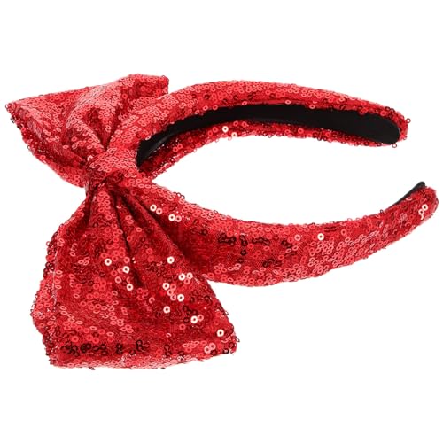 Beaupretty Haargummis Winter-haarschleifen Paillettenschleife Kopfschmuck Für Die Valentinstag Kopfschmuck Weihnachts-haarschmuck Paillettenstoff Strasssteine Kleidungsstücke Damen Rot von Beaupretty