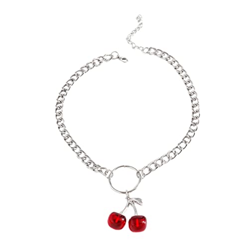 Beaupretty Schlichte Rote Kirsch Anhänger Halskette für Damen Modische Metallkette mit Edlem Design Langlebiges Legierungsmaterial für Festtage und Partys Stilvolles Statement Schmuckstück von Beaupretty