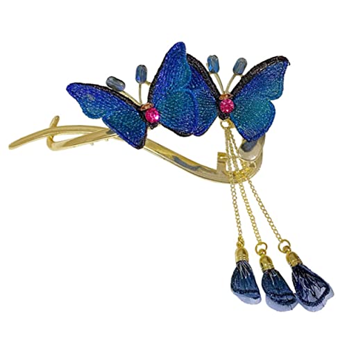Beaupretty Schmetterlings-haarspange für Damen Chinesische Stickerei Metall-haarspange Quaste Haarnadel für Den Alltag von Beaupretty