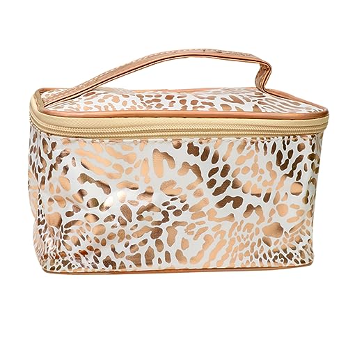 Beaupretty Schminktasche Damen Mit Leopardenmuster Große Reise Kosmetiktasche Aus Pu-Leder Make-up-Aufbewahrungstasche Mit Reißverschluss Organizer Für Kosmetik Und Toilettenartikel von Beaupretty