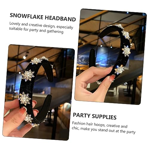 Beaupretty Schneeflocken Haarreif Schwarz Party Kopfschmuck Damen Modisch Festlich für Weihnachten und Besondere Anlässe von Beaupretty