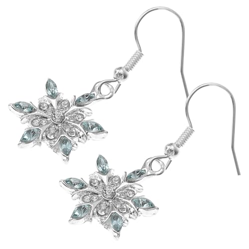 Beaupretty Schneeflocken Ohrstecker Damen mit Blauem Strass Doppelfarbig Ohrhänger aus Langlebiger Legierung Festlich für Party Alltag und Geeignet von Beaupretty