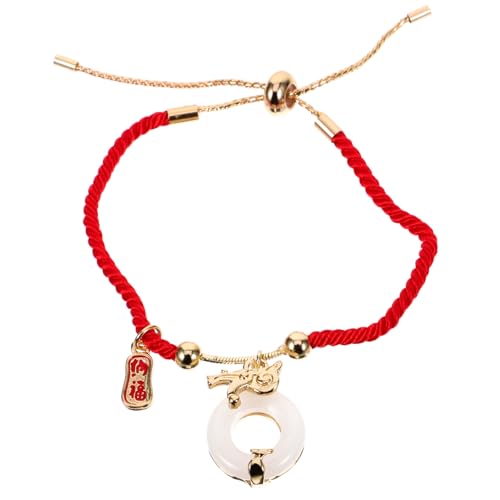 Beaupretty Schutzarmband Damen Geflochtenes Glücksarmmband Rot Schnurarmband Drachenjahr Leichtes Modeaccessoire für Geburtstag Valentinstag Weihnachten von Beaupretty