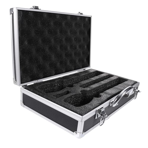 Beaupretty Schutzkoffer für Kabellose Handmikrofone Leichter Aluminium Mikrofonkoffer mit Mehrfachfach Tragbare Organizer Box für Mikrofonaufbewahrung Robust und Stilvoll für Ktv und Studio von Beaupretty